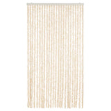 Vliegengordijn Chenille Beige En Wit