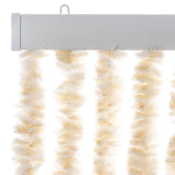Vliegengordijn Chenille Beige En Wit