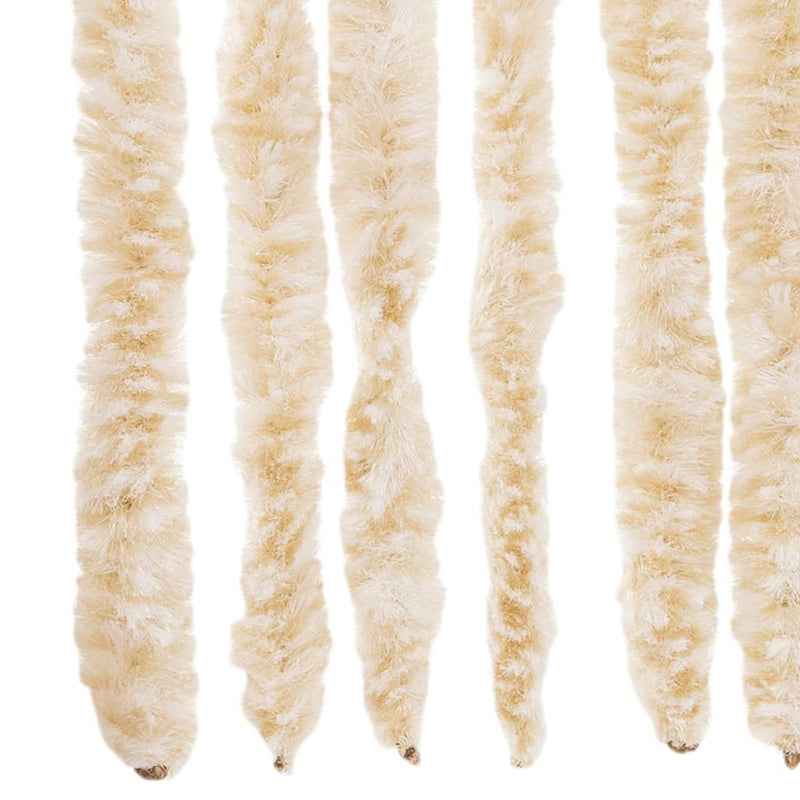 Vliegengordijn Chenille Beige En Wit