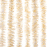 Vliegengordijn Chenille Beige En Wit