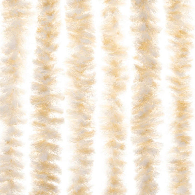 Vliegengordijn Chenille Beige En Wit