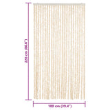 Vliegengordijn Chenille Beige En Wit