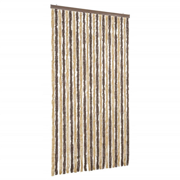 Vliegengordijn Chenille Donkerbruin En Beige