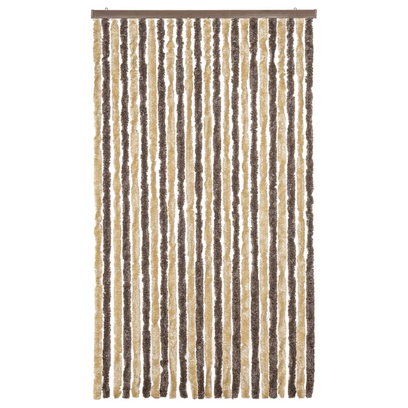 Vliegengordijn Chenille Donkerbruin En Beige