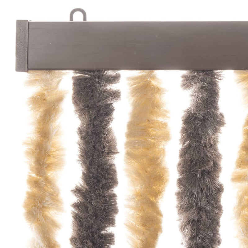Vliegengordijn Chenille Donkerbruin En Beige