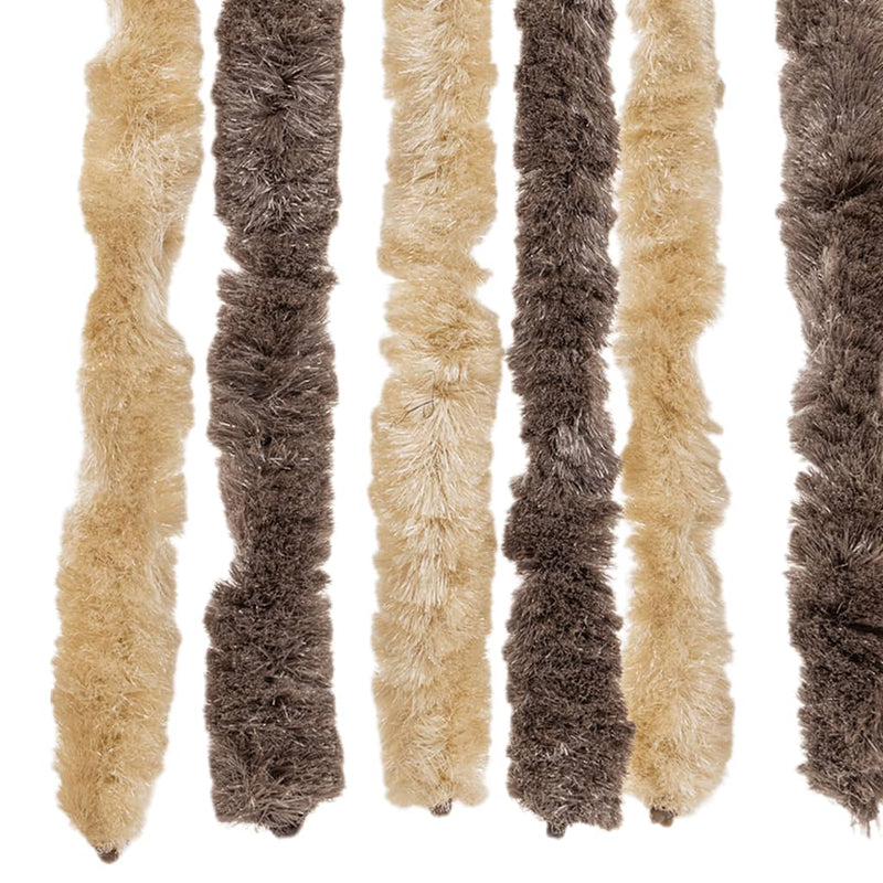 Vliegengordijn Chenille Donkerbruin En Beige
