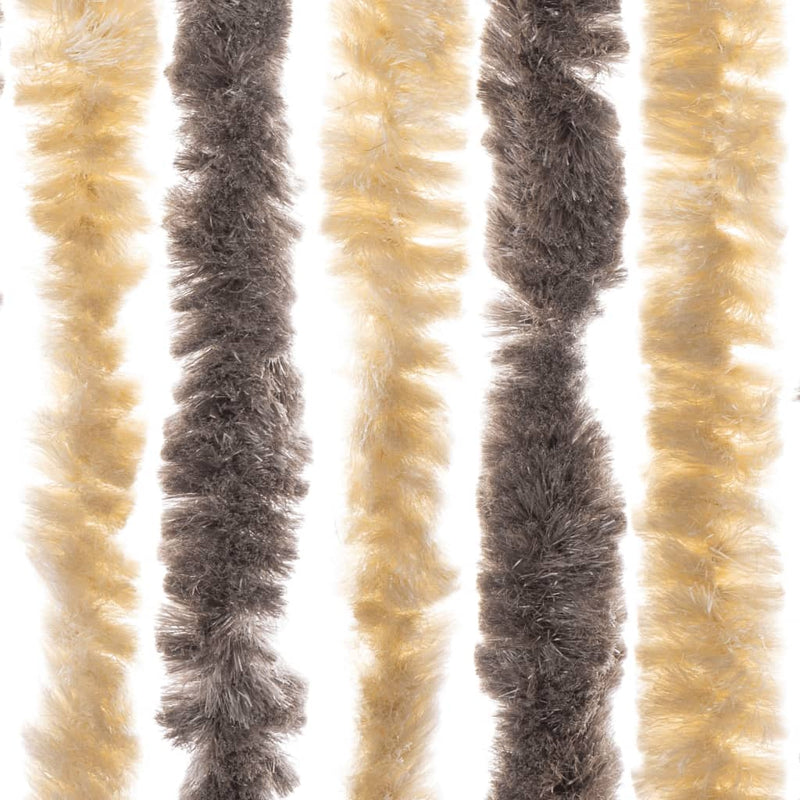 Vliegengordijn Chenille Donkerbruin En Beige