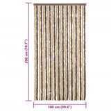 Vliegengordijn Chenille Donkerbruin En Beige