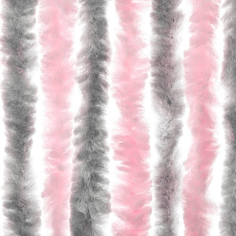 Vliegengordijn Chenille Zilver Grijs En Roze