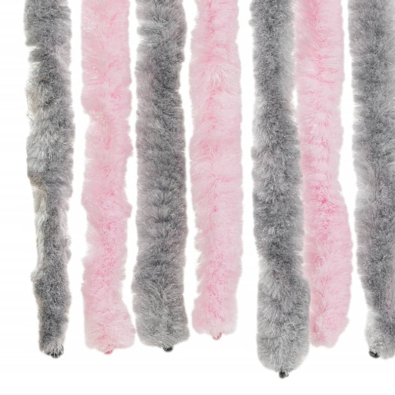Vliegengordijn Chenille Zilver Grijs En Roze
