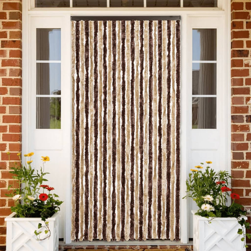 Vliegengordijn Chenille Beige En Lichtbruin