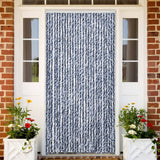 Vliegengordijn Chenille Blauw En Wit