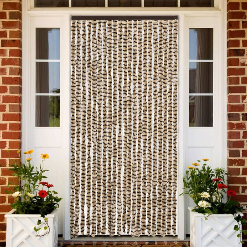 Vliegengordijn Chenille Beige En Bruin