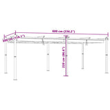 Prieel Met Uittrekbaar Dak 3X6 M Aluminium Kleurig