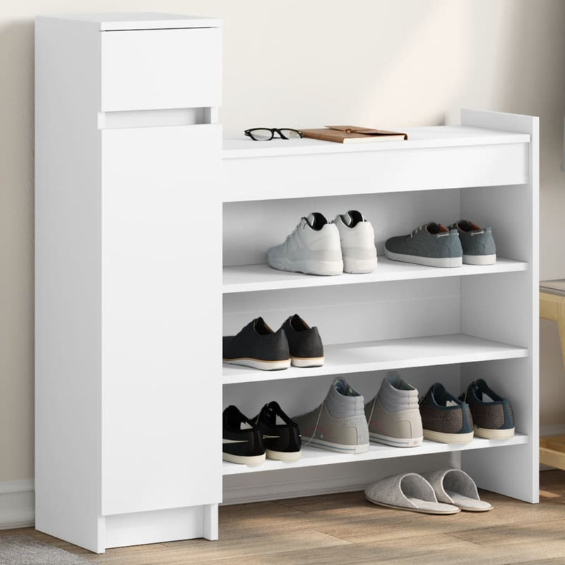 Schoenenkast 100,5X28X100 Cm Bewerkt Hout