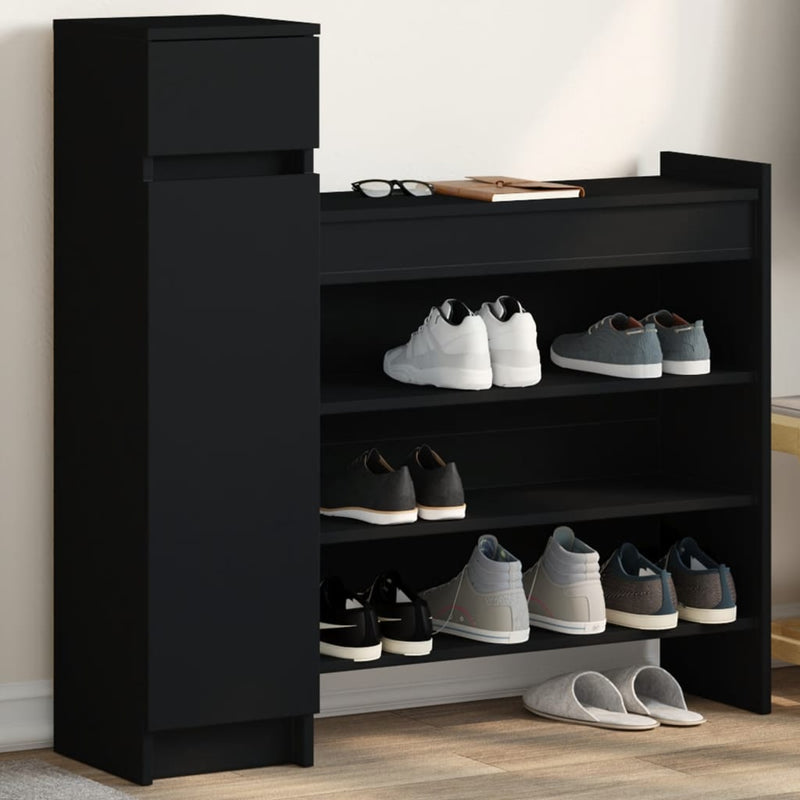 Schoenenkast 100,5X28X100 Cm Bewerkt Hout