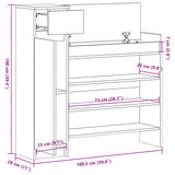Schoenenkast 100,5X28X100 Cm Bewerkt Hout