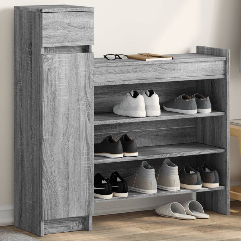 Schoenenkast 100,5X28X100 Cm Bewerkt Hout