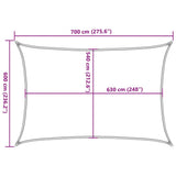 Zonnezeil 160 G/M² Rechthoekig Hdpe Lichtgrijs