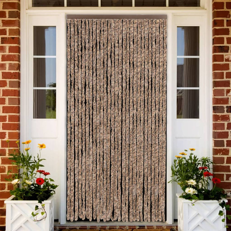 Vliegengordijn Chenille Beige En Donkerbruin