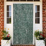 Vliegengordijn Chenille Groen En Wit