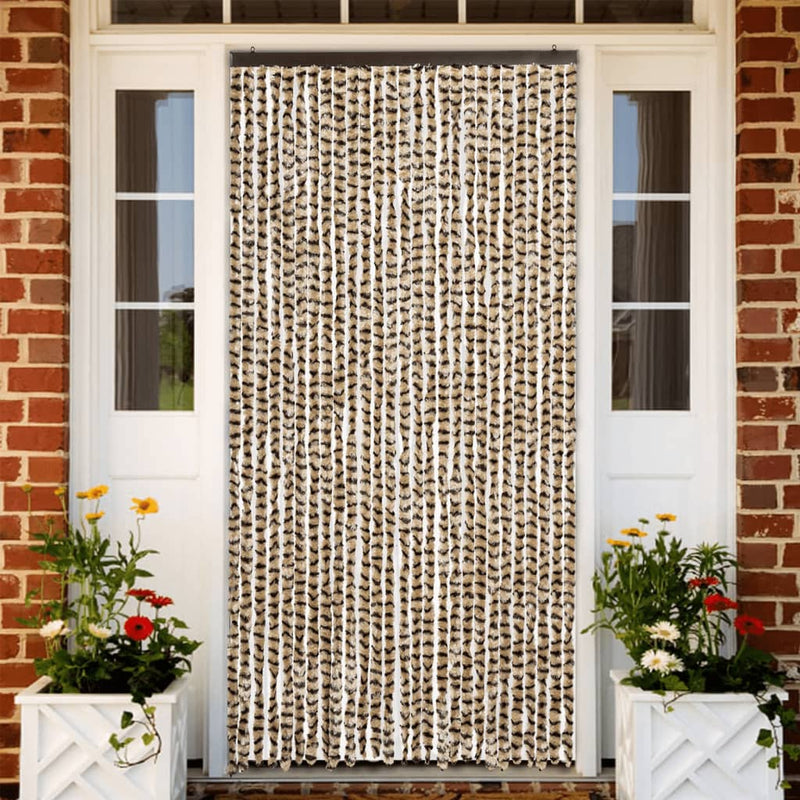 Vliegengordijn Chenille Beige En Bruin