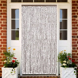 Vliegengordijn Chenille Taupe En Wit
