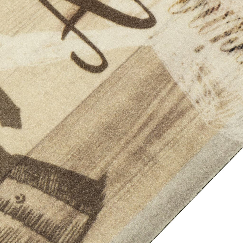 Keukenmat Wasbaar Koffieprint Fluweel Bruin Lichtbruin