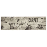 Keukenmat Wasbaar Koffieprint Fluweel Koffiekleurig En Grijs