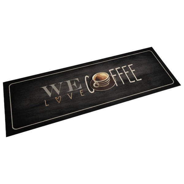 Keukenmat Wasbaar Fluweel Koffietekst