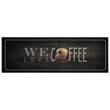Keukenmat Wasbaar Fluweel Koffietekst