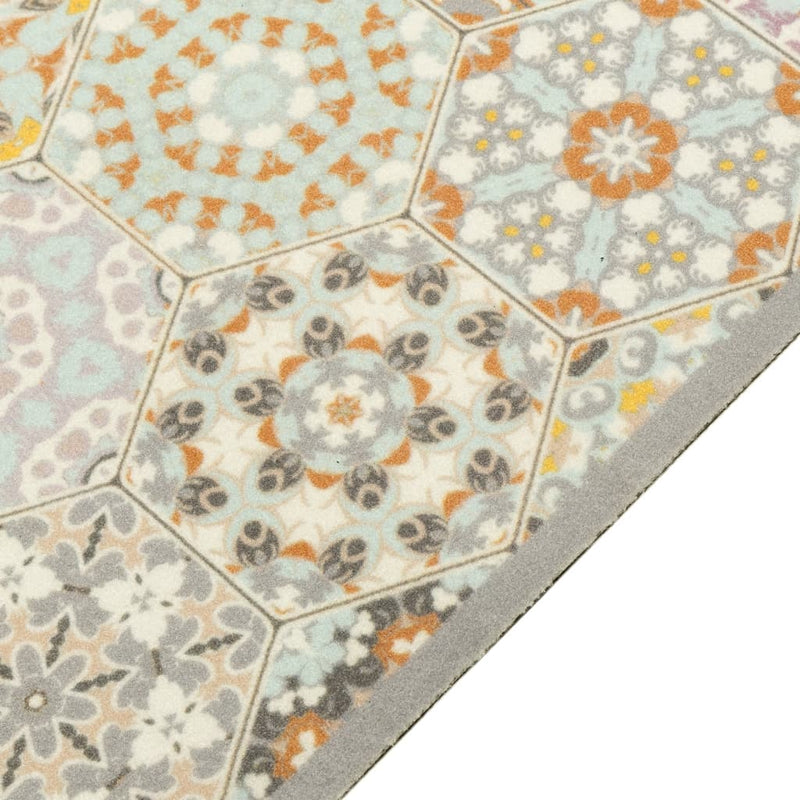 Keukenmat Wasbaar Pastelprint Fluweel Zeshoek