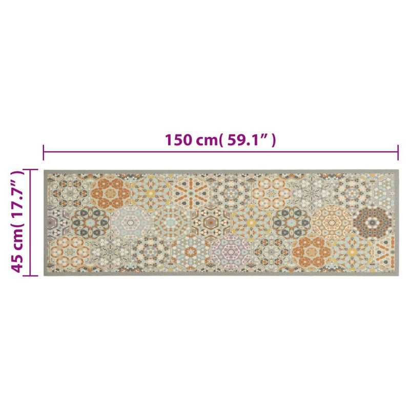 Keukenmat Wasbaar Pastelprint Fluweel Zeshoek