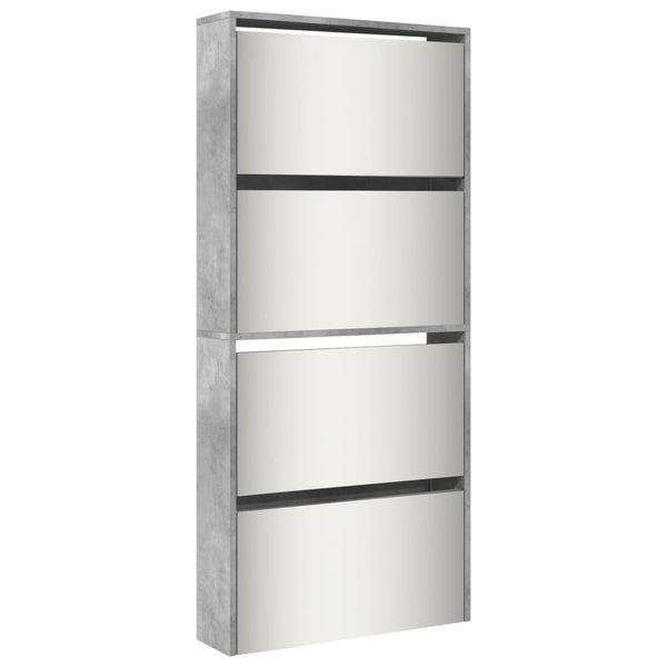 Schoenenkast Met Spiegel 4-Laags 63X17X134 Cm