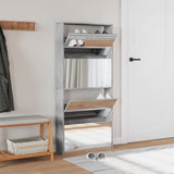 Schoenenkast Met Spiegel 4-Laags 63X17X134 Cm