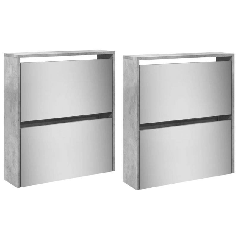 Schoenenkast Met Spiegel 4-Laags 63X17X134 Cm