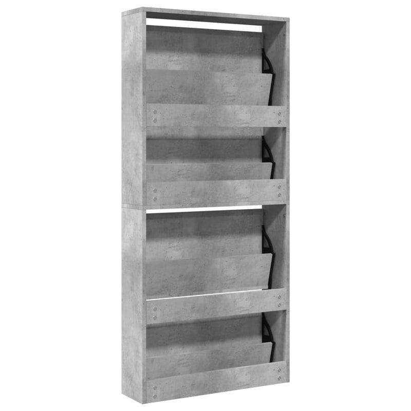 Schoenenkast Met Spiegel 4-Laags 63X17X134 Cm