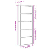 Schoenenkast Met Spiegel 5-Laags 63X17X169,5 Cm