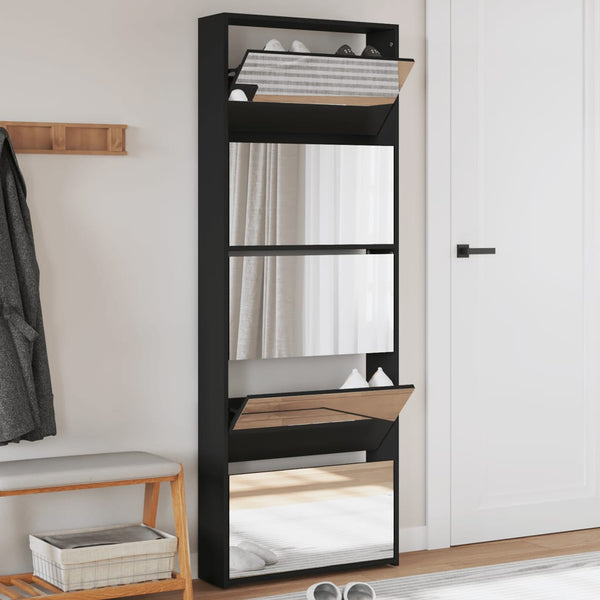 Schoenenkast Met Spiegel 5-Laags 63X17X169,5 Cm