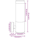 Buitenwandlamp 12 X 7.5 X 27 Cm Roestvrij Staal