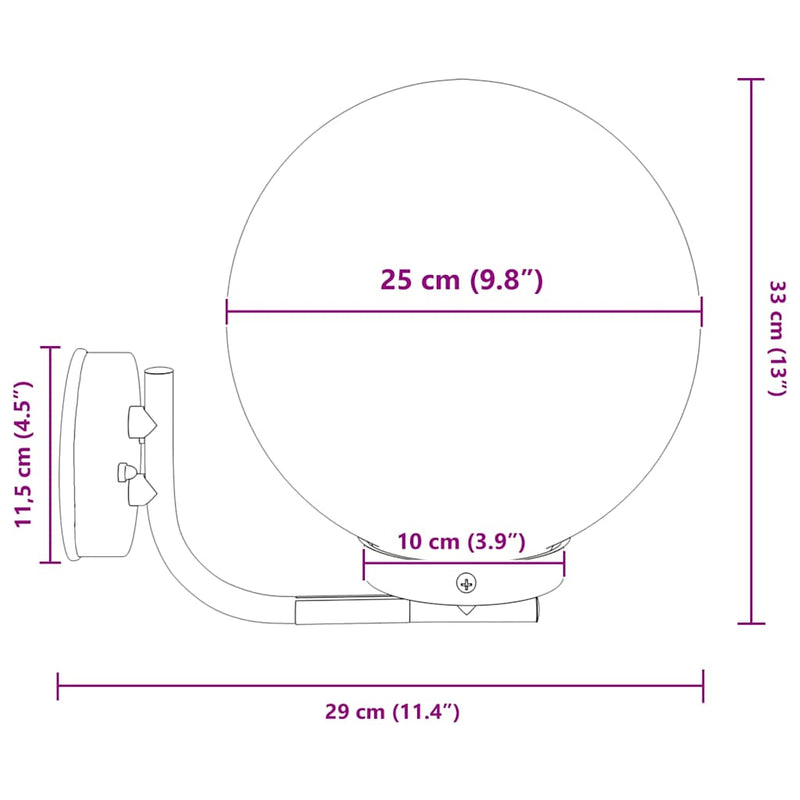 Buiten Wandlamp Zilver 29 X 25 X 33 Cm Roestvrij Staal