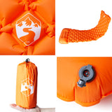 Kampeermatras Met Kussen Opblaasbaar 1-Persoons Oranje