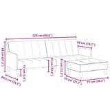 Slaapbank 2-Zits Met Voetenbank Fluweel