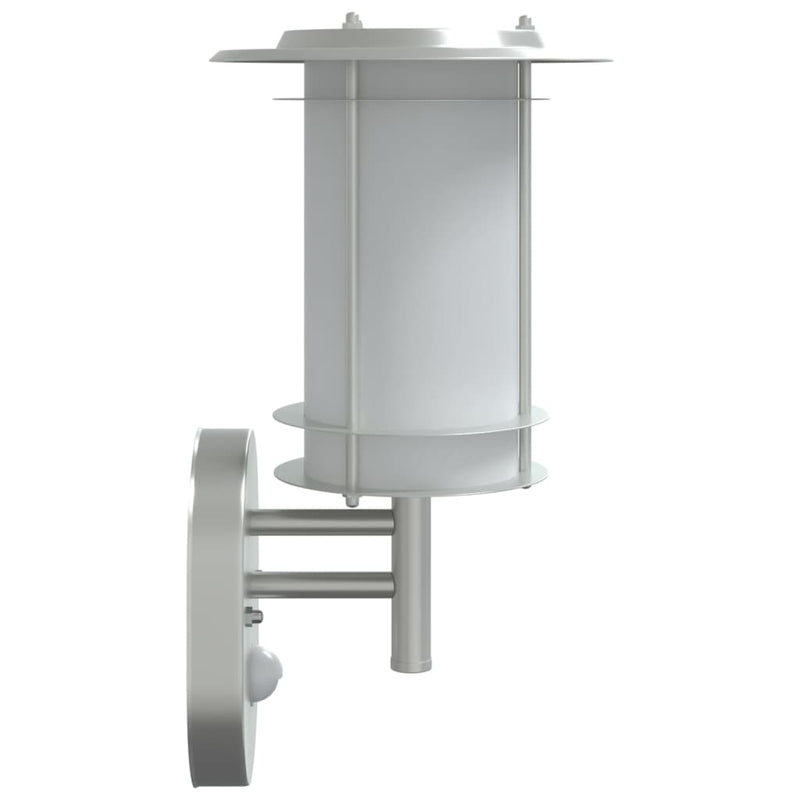 Buitenwandlamp Met Sensor Roestvrij Staal Kleurig Zilver
