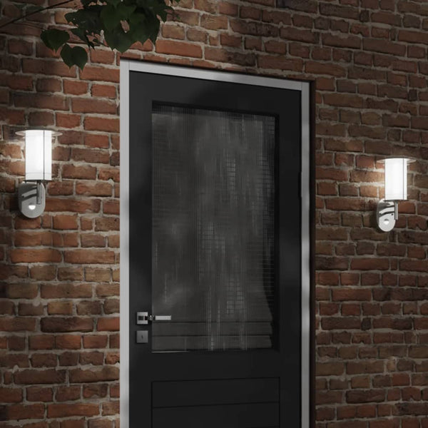 Buitenwandlamp Met Sensor Roestvrij Staal Kleurig Zilver