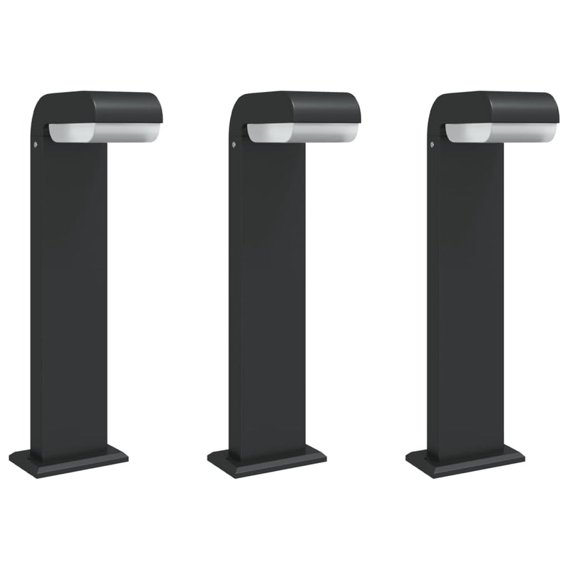 Buitenlampen Staand 3 St Gegoten Aluminium Zwart