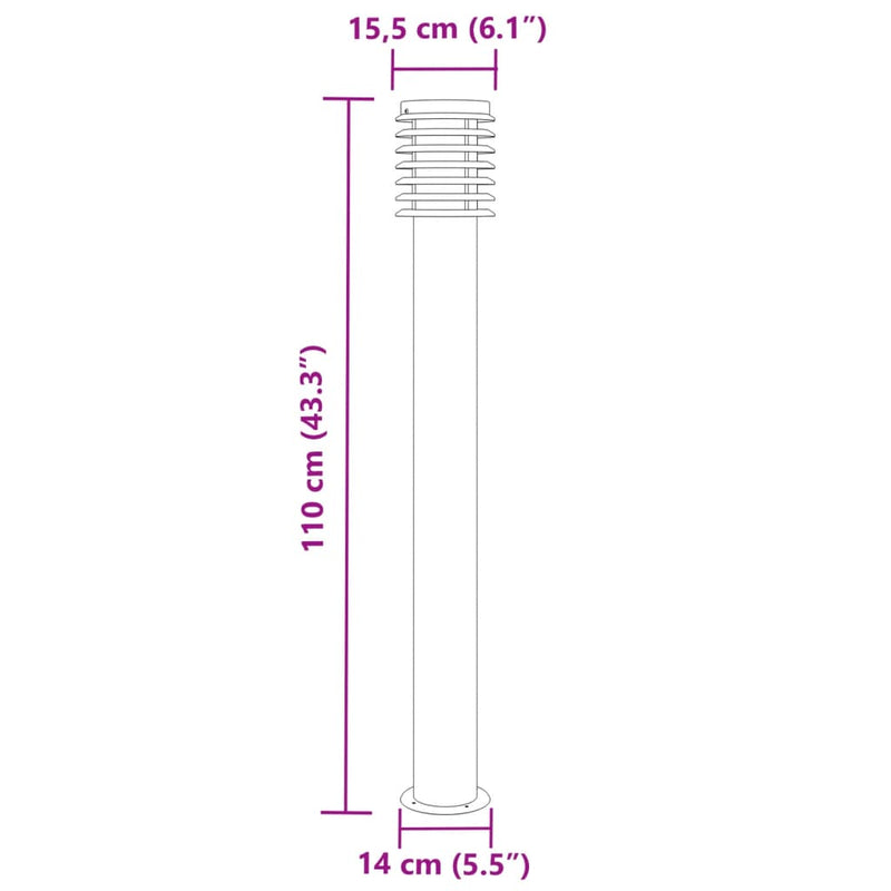Vloerlamp Voor Buiten 110 Cm Roestvrijstaal Kleurig