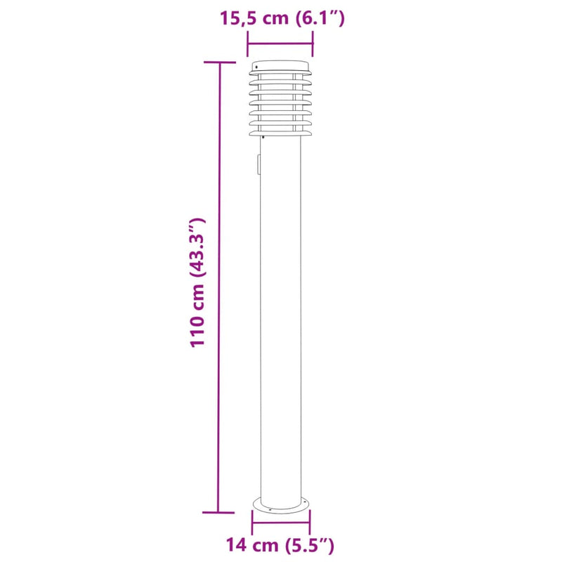 Buitenvloerlamp 110 Cm Roestvrijstaal