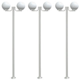 Buitenvloerlampen 3 St 215 Cm Roestvrij Staal Zilverkleurig