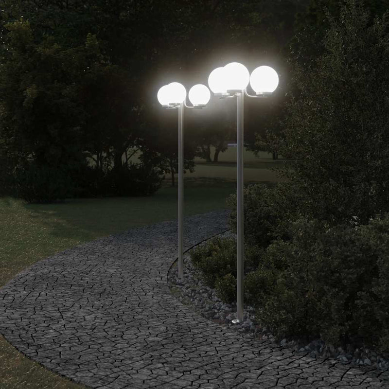 Buitenvloerlampen 3 St 215 Cm Roestvrij Staal Zilverkleurig